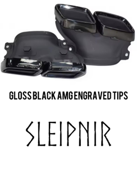 Mercedes W205 Gloss Black AMG Engraved C63 Style Quad Tips
